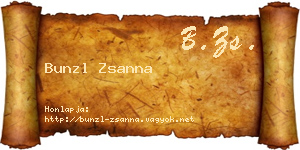 Bunzl Zsanna névjegykártya